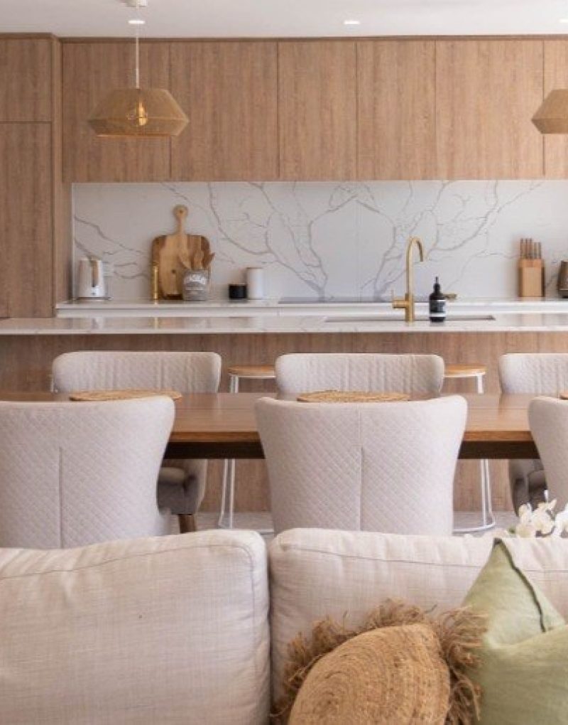 Modern living room renovation with Gold Coast city views